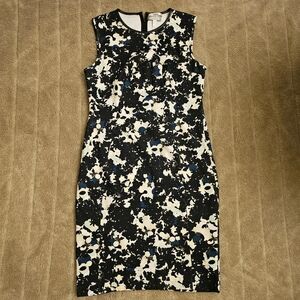 Erdem floral print sheath dress with leather trim